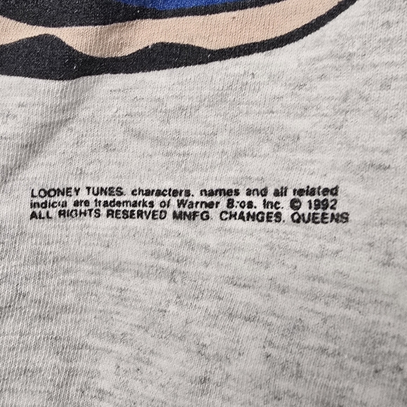 Vintage 1992 Looney Tunes Bugs Bunny Taz Hip hop double sided Graphic T-Shirt - Picture 3 of 9